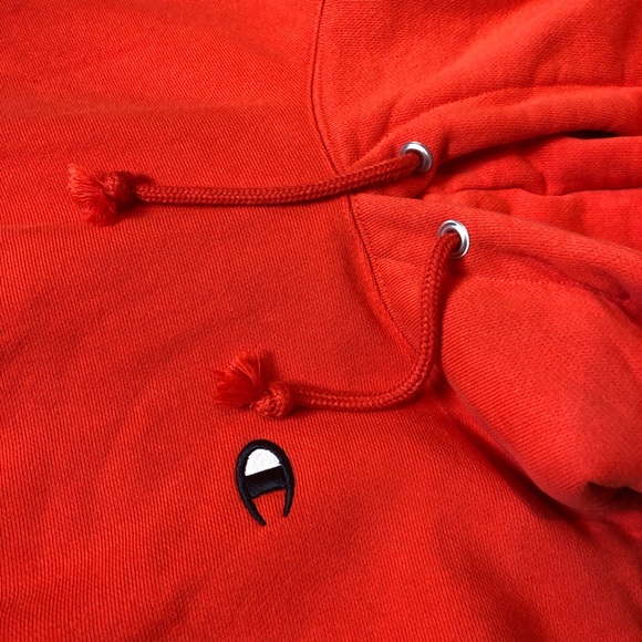 Champion Orange-Red Hoodie Sweatshirt From UO - Picture 3 of 5